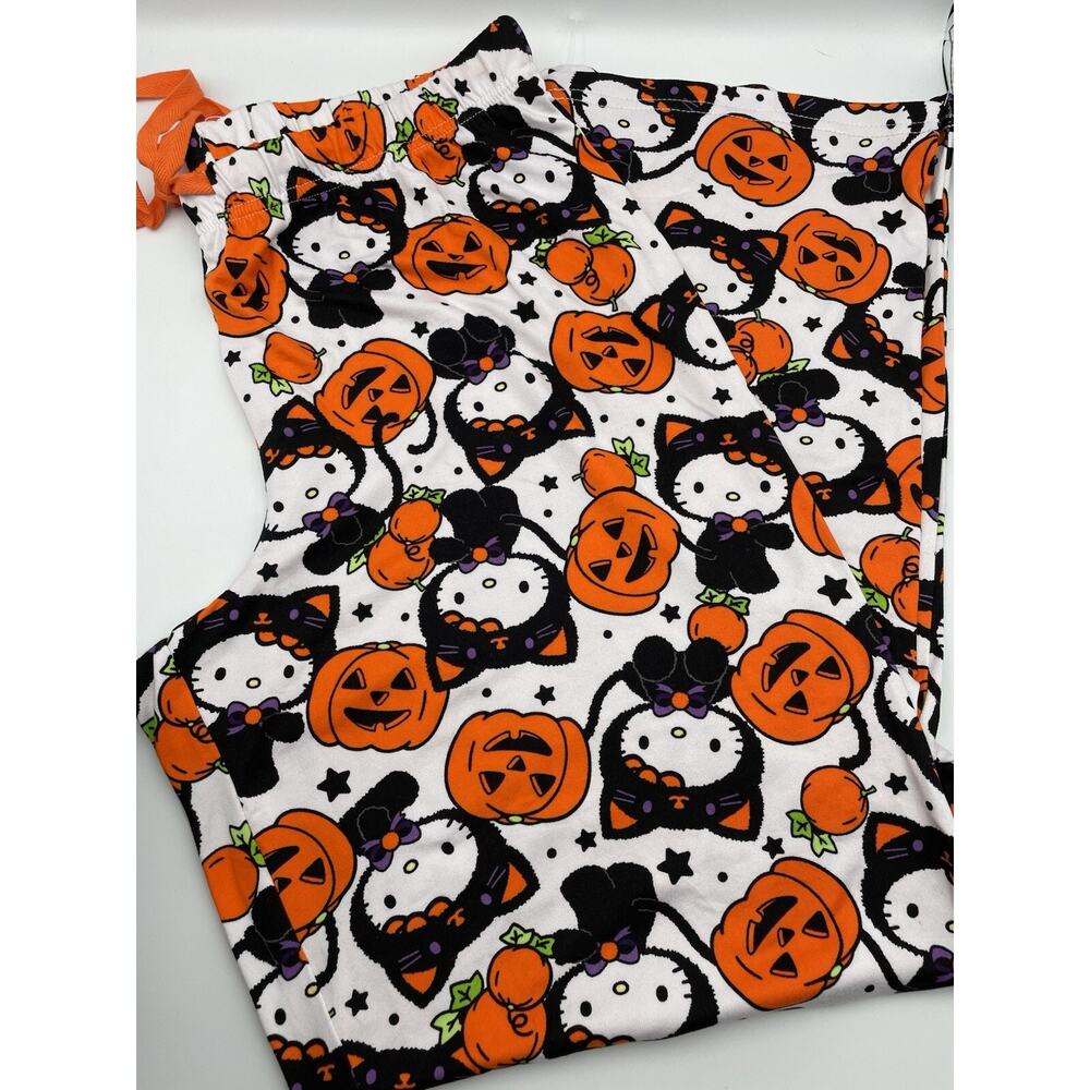 Hello Kitty Sz Small Halloween Cats/Pumpkins Pajama Pants NEW W/ Tags